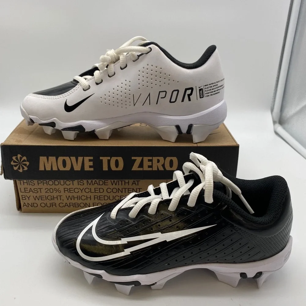 Nike Vapor Ultrafly 4 Keystone Kids 3.5Y Black White Baseball Cleats DA0702-001